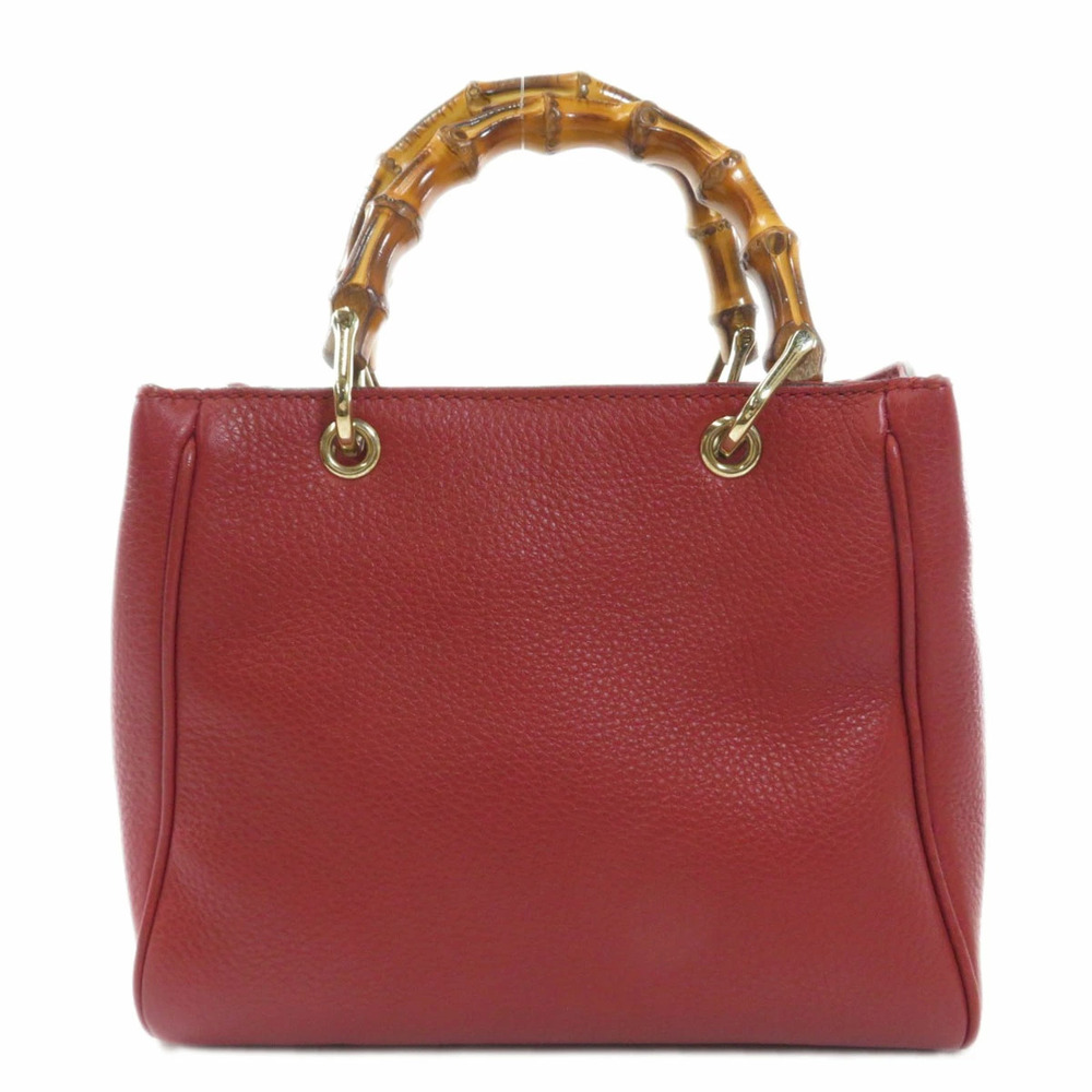 Gucci Bamboo 2way Handbag Calfskin Red - Picture 2 of 11